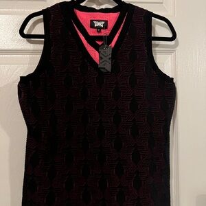 PXG Women's Black and Pink Patterned Tank Top
